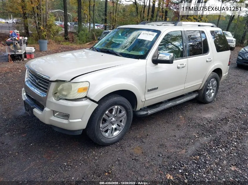 1FMEU75EX6UA91251 2006 Ford Explorer Limited