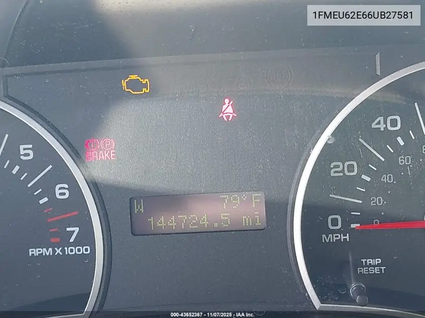 1FMEU62E66UB27581 2006 Ford Explorer Xls