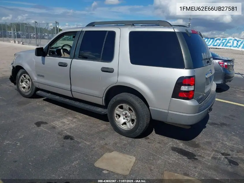 1FMEU62E66UB27581 2006 Ford Explorer Xls