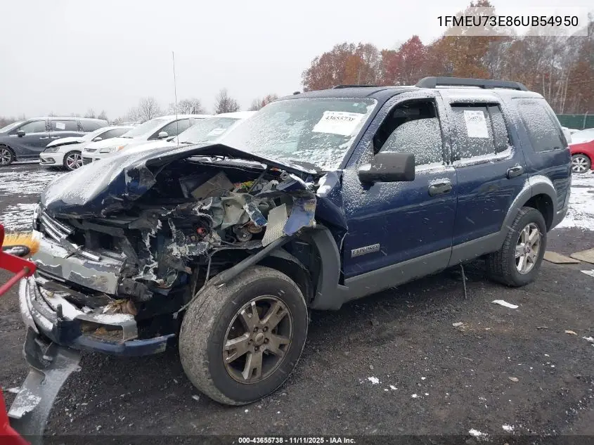1FMEU73E86UB54950 2006 Ford Explorer Xlt