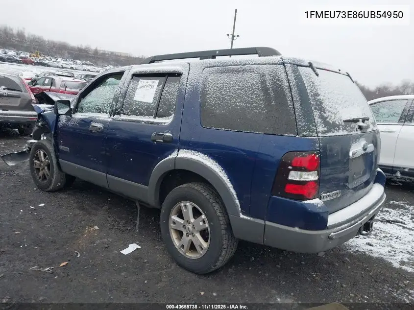 1FMEU73E86UB54950 2006 Ford Explorer Xlt
