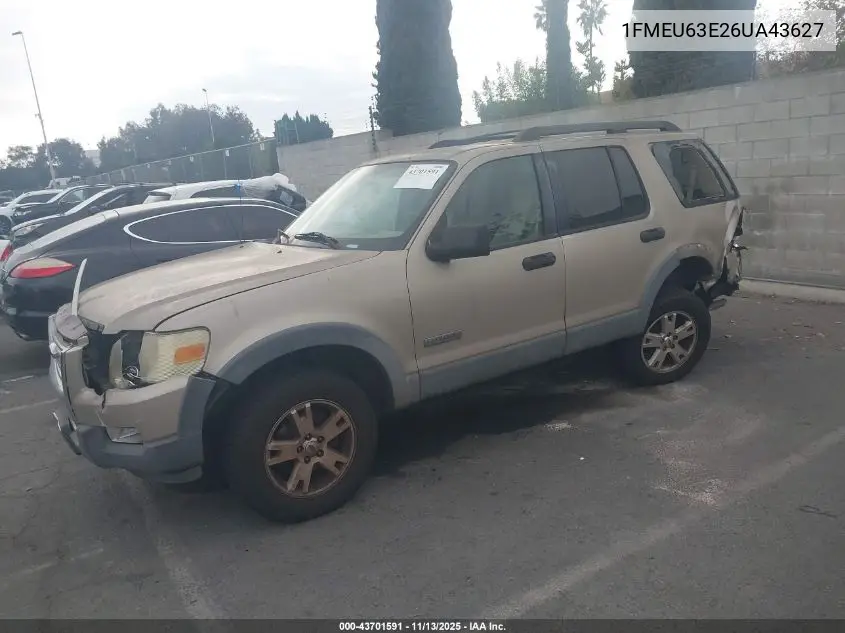 1FMEU63E26UA43627 2006 Ford Explorer Xlt