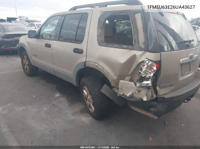 1FMEU63E26UA43627 2006 Ford Explorer Xlt