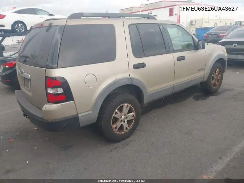 1FMEU63E26UA43627 2006 Ford Explorer Xlt