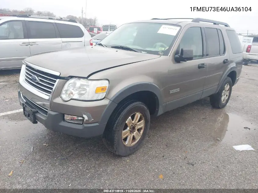 1FMEU73E46UA36104 2006 Ford Explorer Xlt