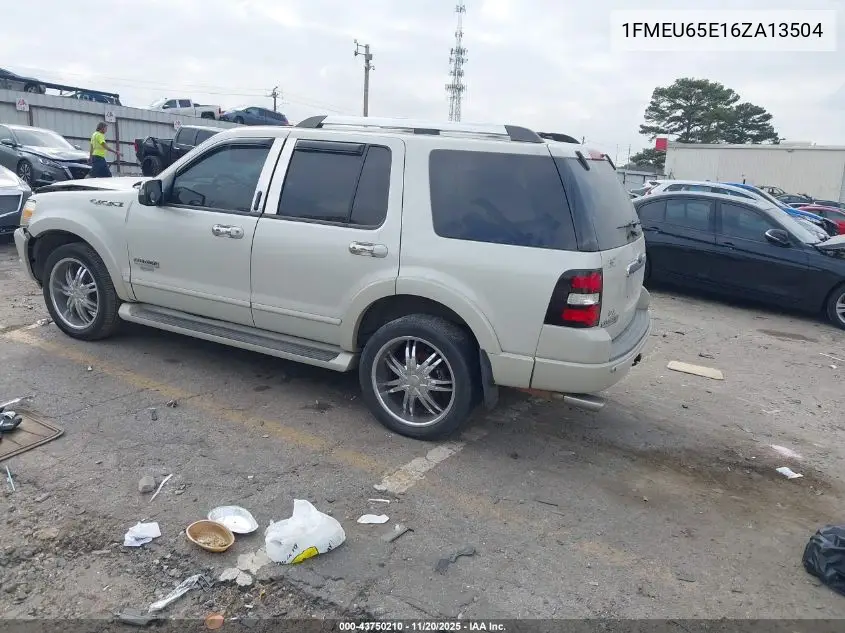 1FMEU65E16ZA13504 2006 Ford Explorer Limited