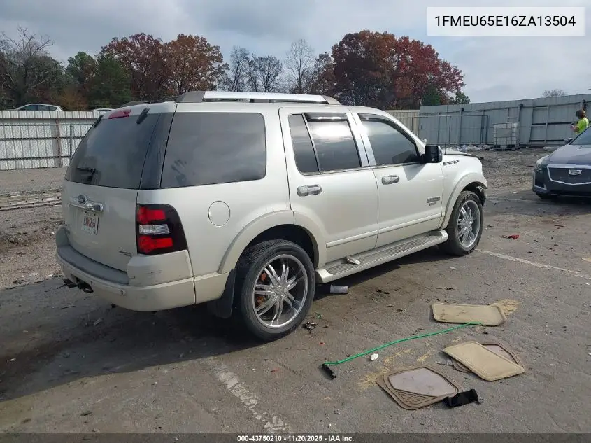 1FMEU65E16ZA13504 2006 Ford Explorer Limited
