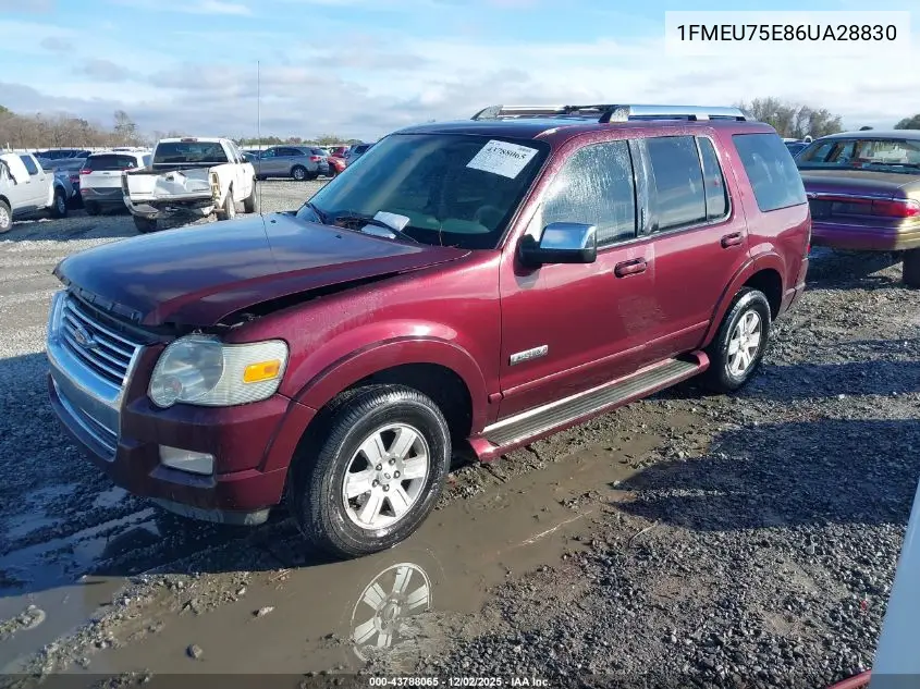 1FMEU75E86UA28830 2006 Ford Explorer Limited