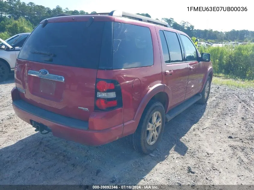 1FMEU63E07UB00036 2007 Ford Explorer Xlt