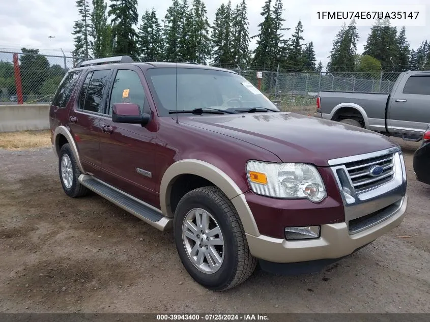 1FMEU74E67UA35147 2007 Ford Explorer Eddie Bauer