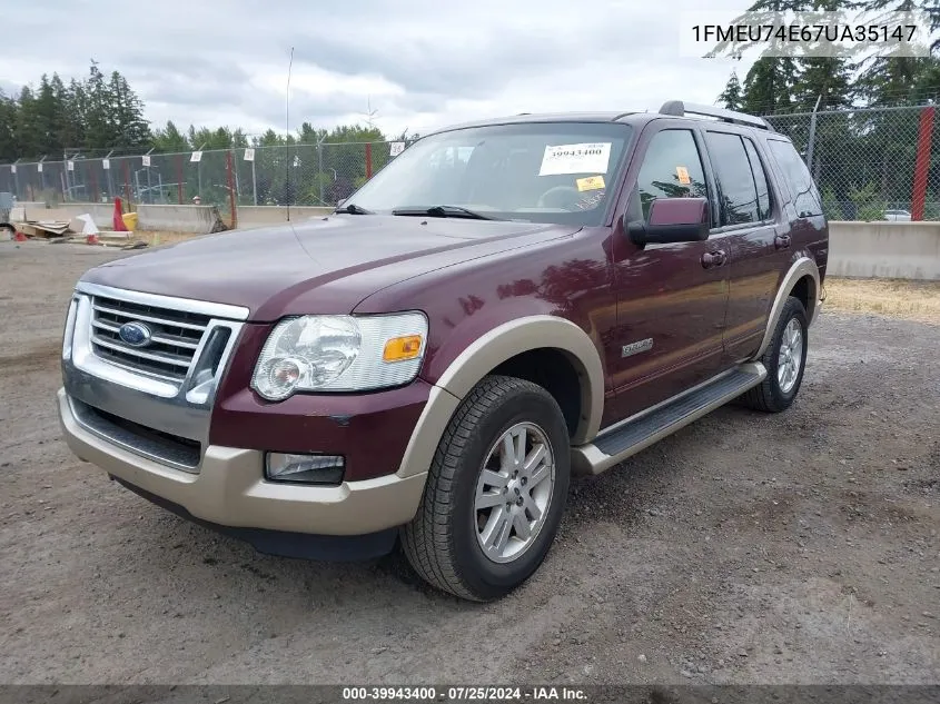 1FMEU74E67UA35147 2007 Ford Explorer Eddie Bauer