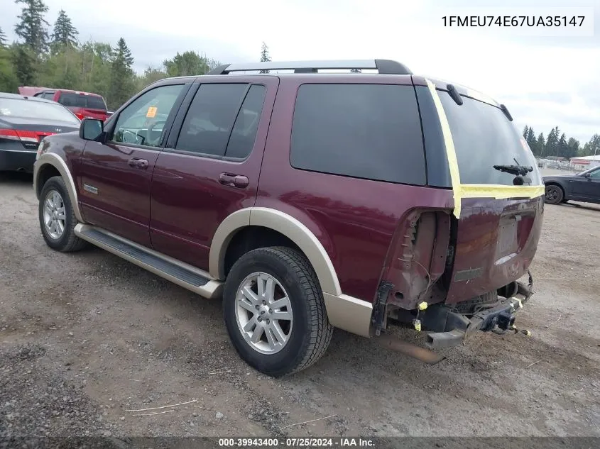 1FMEU74E67UA35147 2007 Ford Explorer Eddie Bauer