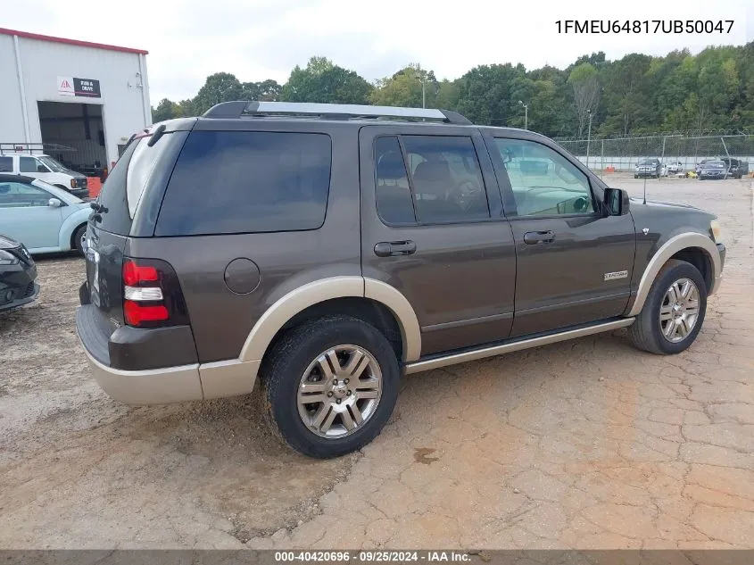 1FMEU64817UB50047 2007 Ford Explorer Eddie Bauer