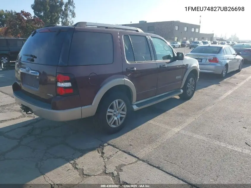 1FMEU74827UB26698 2007 Ford Explorer Eddie Bauer