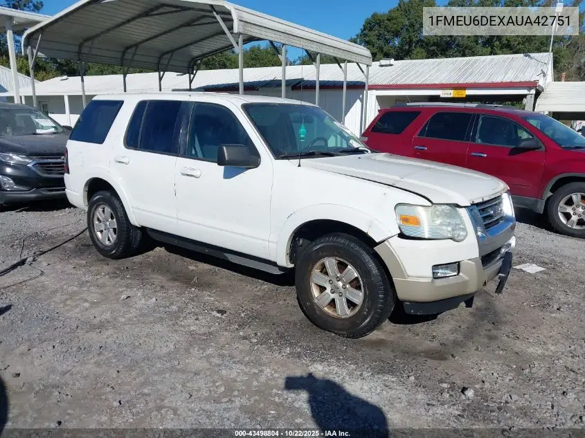 1FMEU6DEXAUA42751 2010 Ford Explorer Xlt