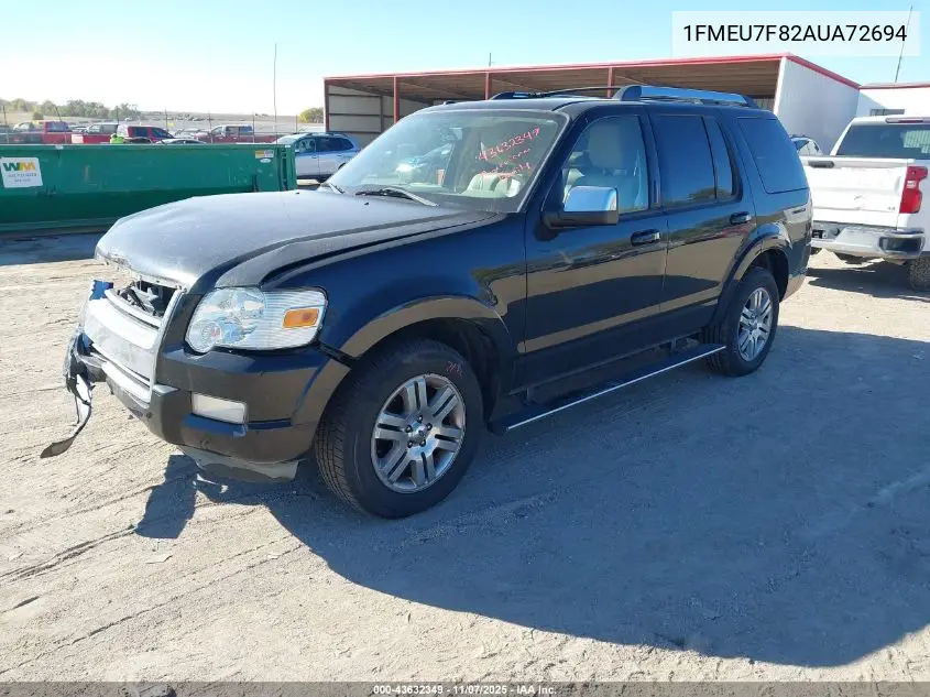 1FMEU7F82AUA72694 2010 Ford Explorer Limited