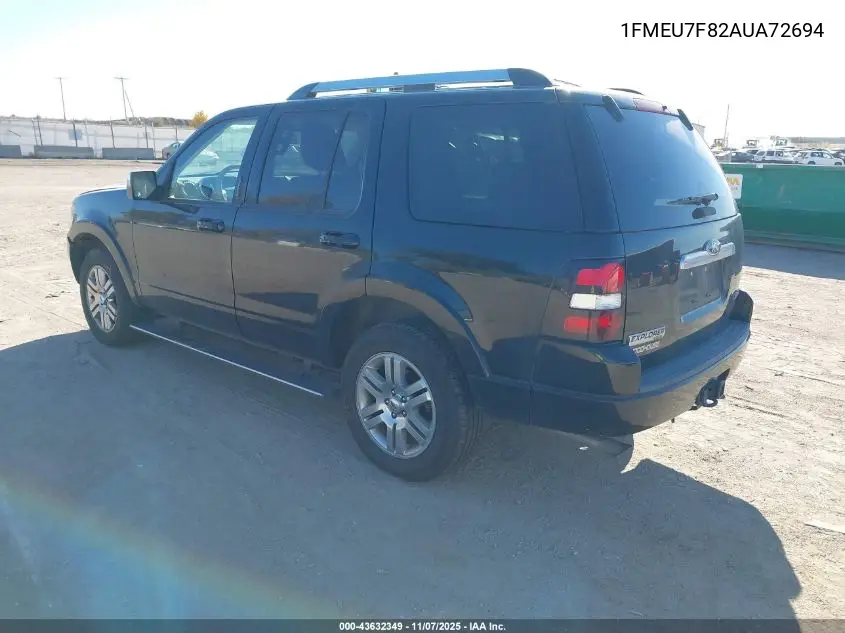 1FMEU7F82AUA72694 2010 Ford Explorer Limited