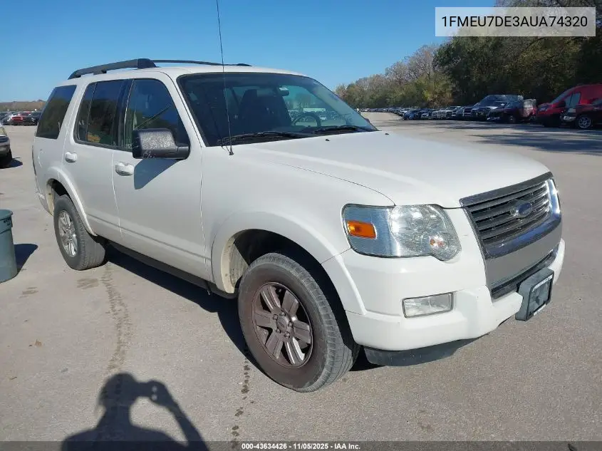 1FMEU7DE3AUA74320 2010 Ford Explorer Xlt