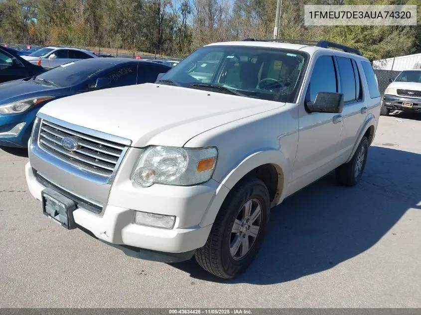 1FMEU7DE3AUA74320 2010 Ford Explorer Xlt