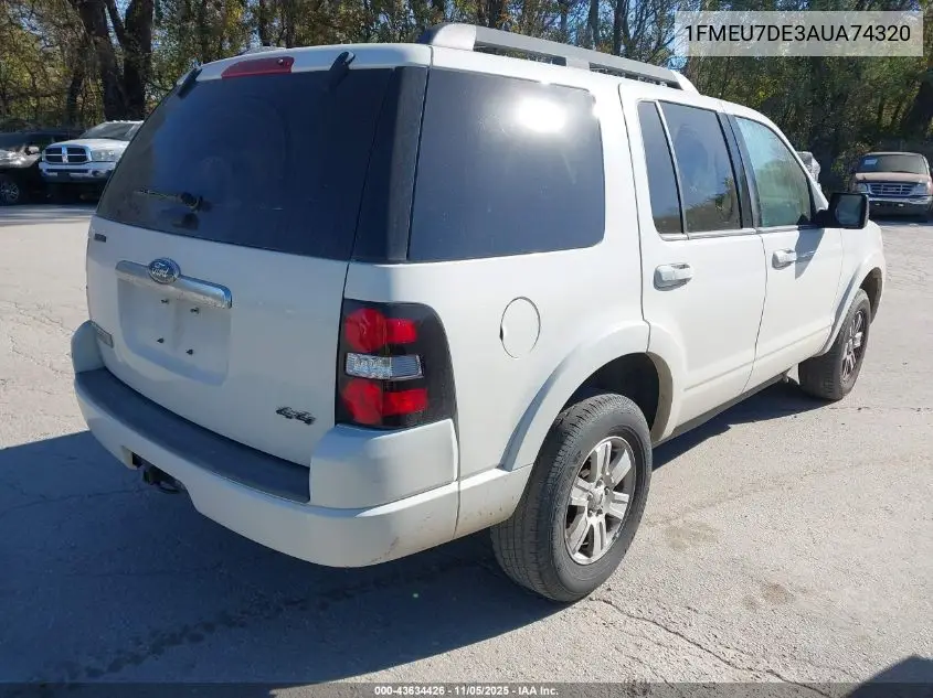 1FMEU7DE3AUA74320 2010 Ford Explorer Xlt