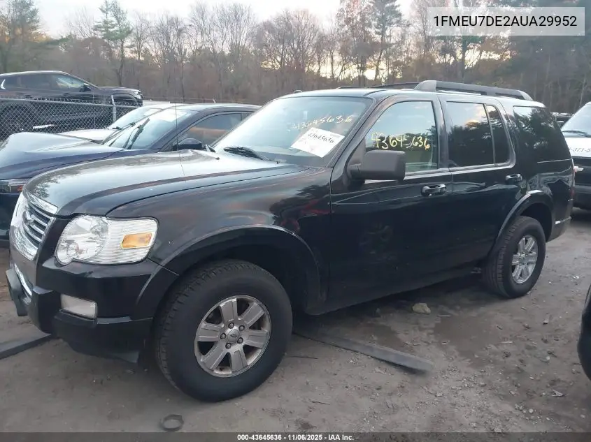 1FMEU7DE2AUA29952 2010 Ford Explorer Xlt