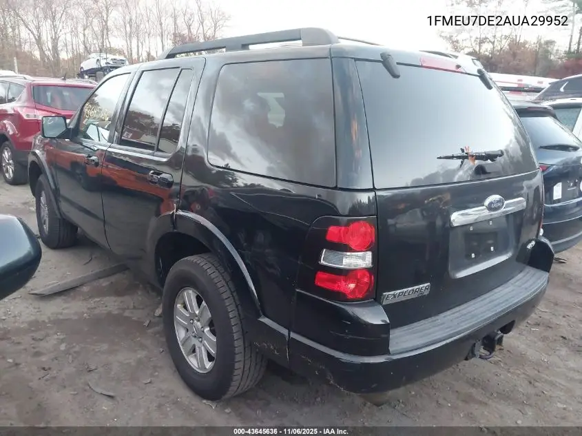 1FMEU7DE2AUA29952 2010 Ford Explorer Xlt