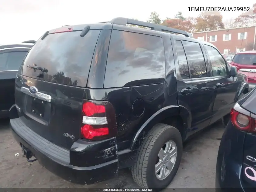 1FMEU7DE2AUA29952 2010 Ford Explorer Xlt