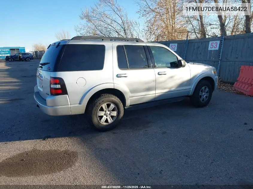 1FMEU7DE8AUA58422 2010 Ford Explorer Xlt