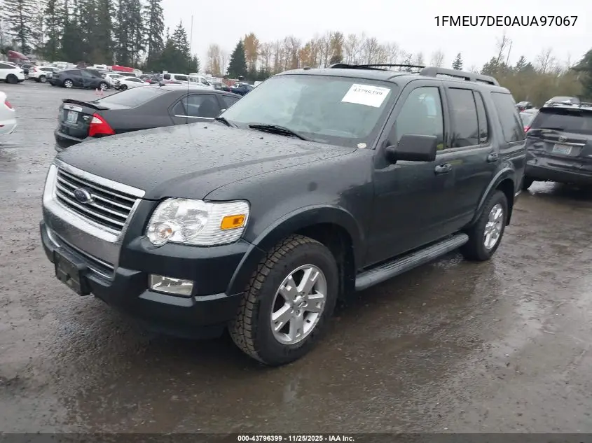 1FMEU7DE0AUA97067 2010 Ford Explorer Xlt