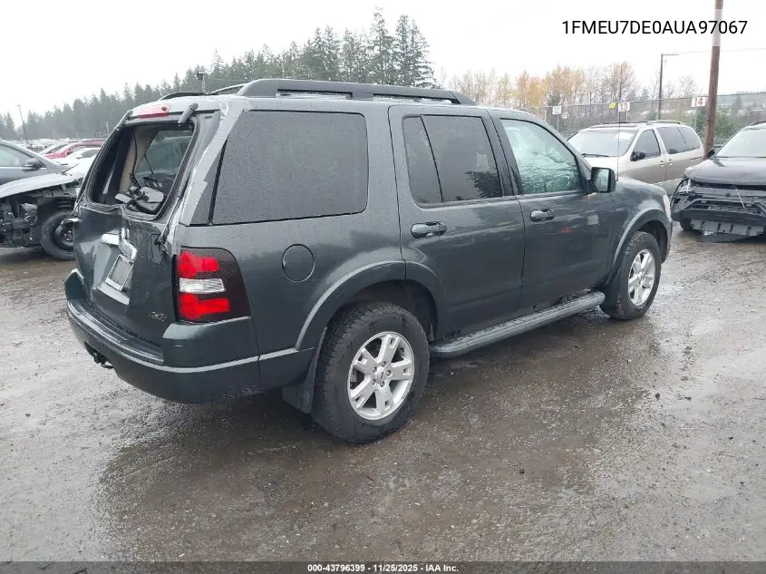 1FMEU7DE0AUA97067 2010 Ford Explorer Xlt