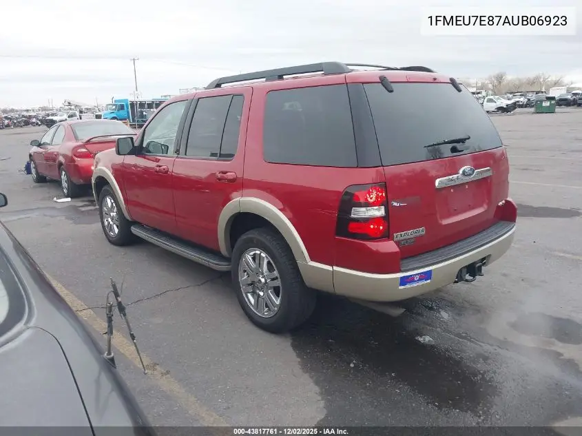 1FMEU7E87AUB06923 2010 Ford Explorer Eddie Bauer