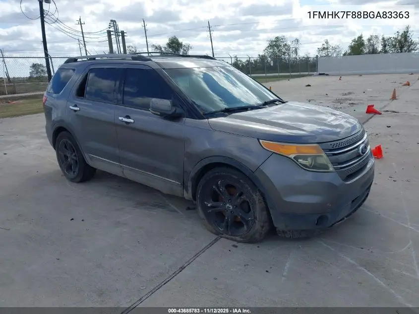 1FMHK7F88BGA83363 2011 Ford Explorer Limited