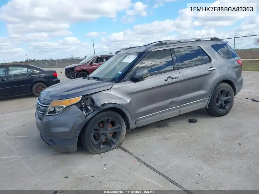 1FMHK7F88BGA83363 2011 Ford Explorer Limited