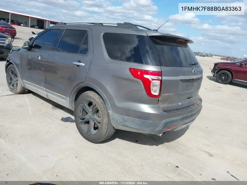 1FMHK7F88BGA83363 2011 Ford Explorer Limited