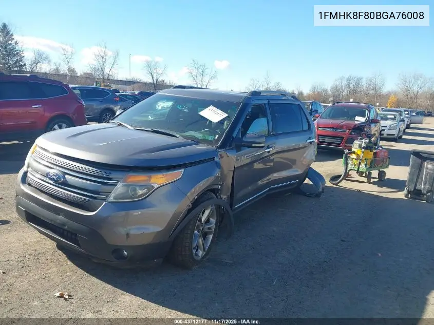 1FMHK8F80BGA76008 2011 Ford Explorer Limited