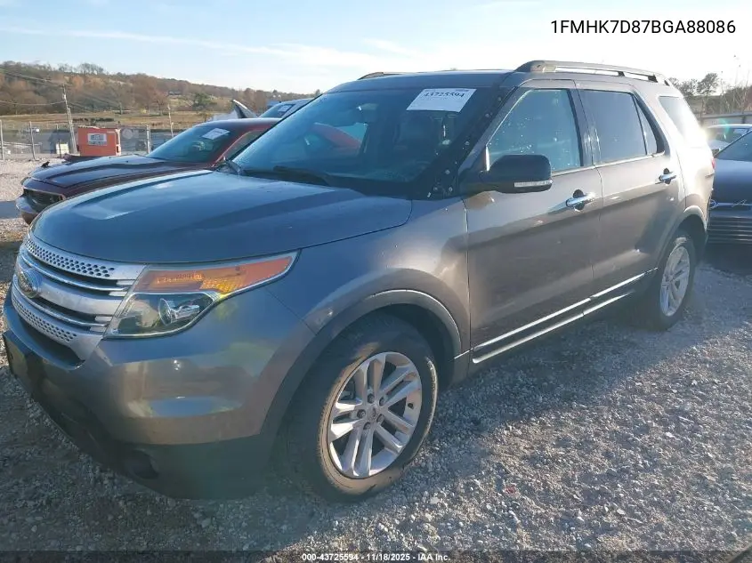 1FMHK7D87BGA88086 2011 Ford Explorer Xlt