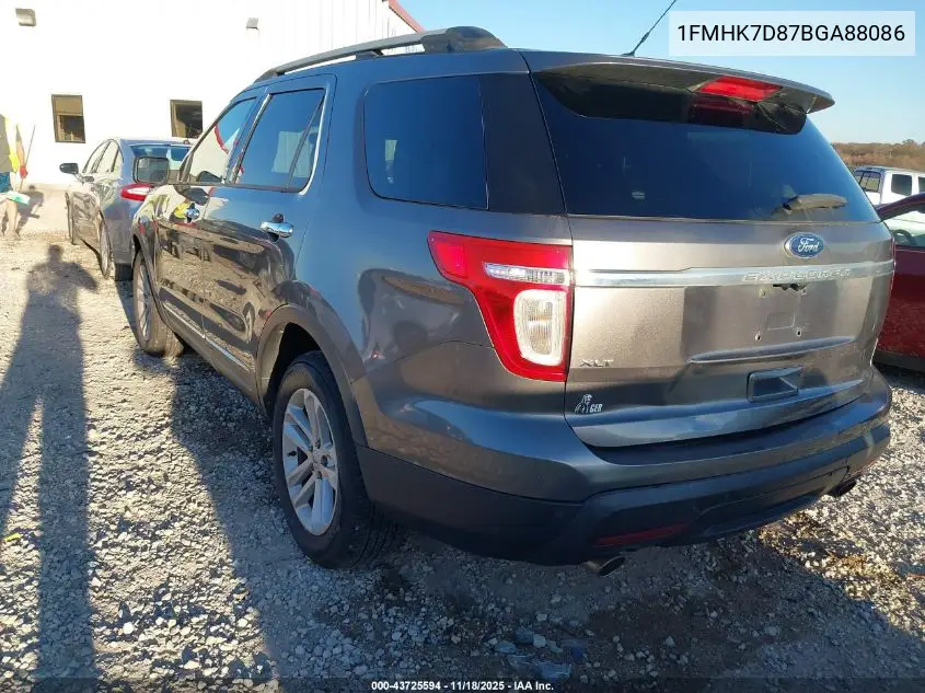 1FMHK7D87BGA88086 2011 Ford Explorer Xlt