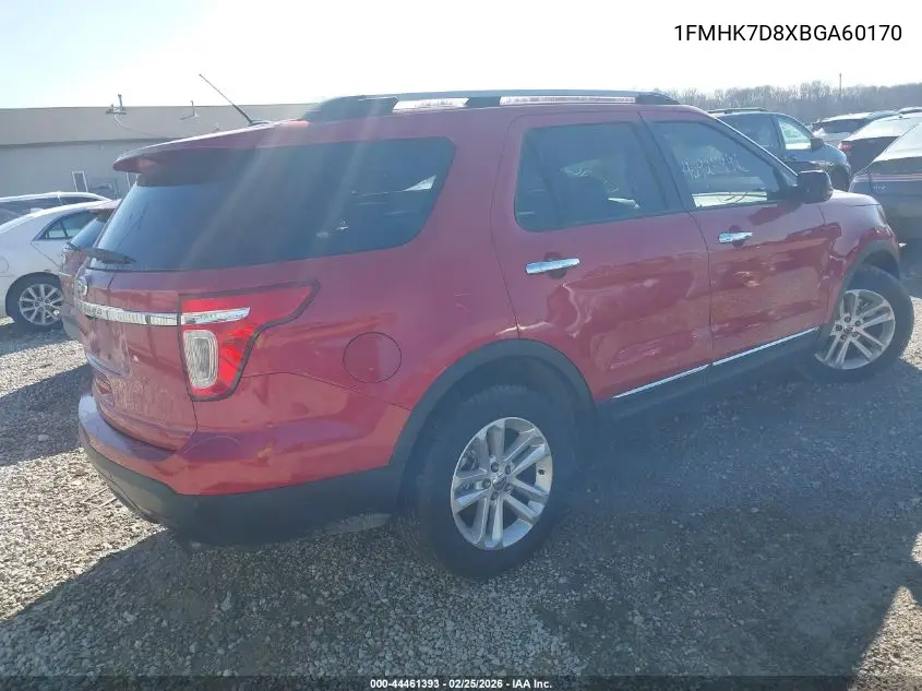 1FMHK7D8XBGA60170 2011 Ford Explorer Xlt