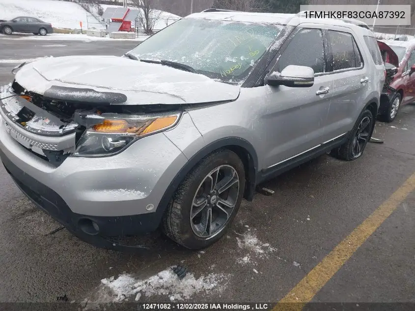 1FMHK8F83CGA87392 2012 Ford Explorer Limited