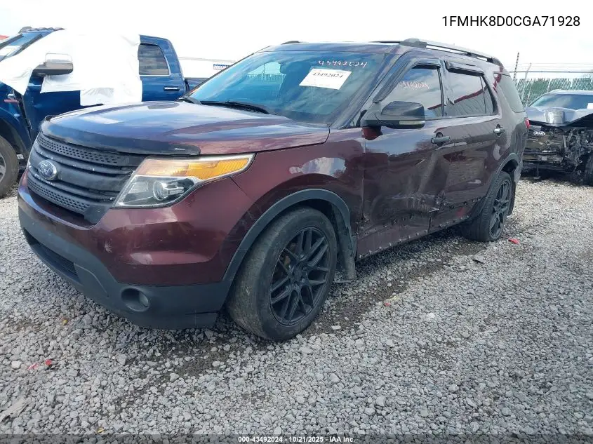 1FMHK8D80CGA71928 2012 Ford Explorer Xlt