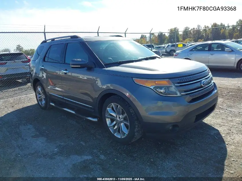 1FMHK7F80CGA93368 2012 Ford Explorer Limited