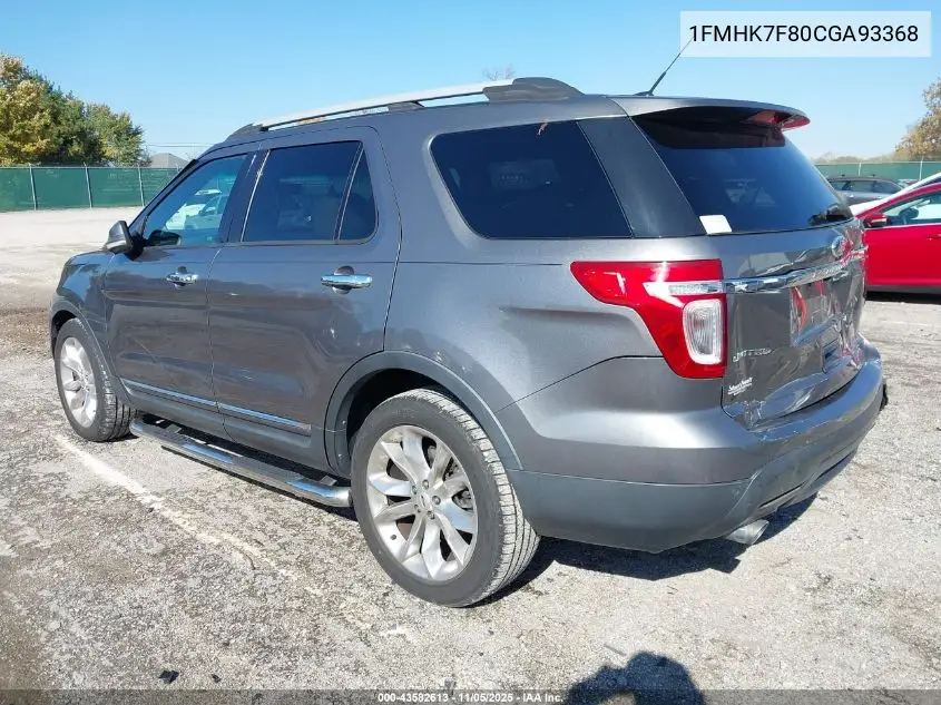 1FMHK7F80CGA93368 2012 Ford Explorer Limited