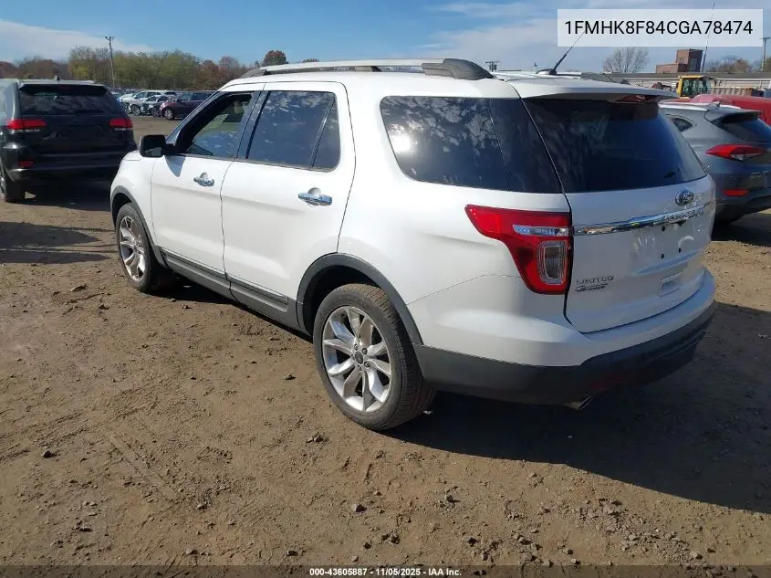 1FMHK8F84CGA78474 2012 Ford Explorer Limited