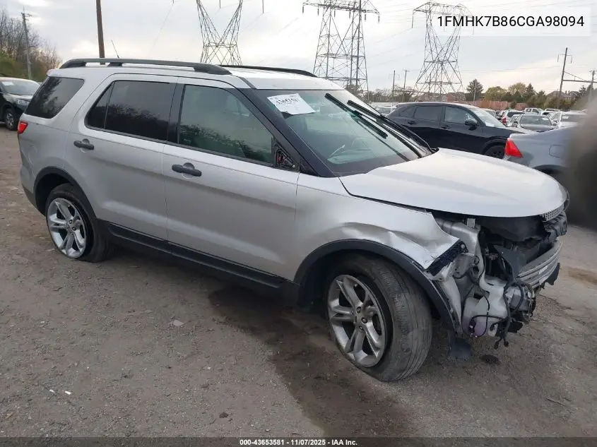 1FMHK7B86CGA98094 2012 Ford Explorer
