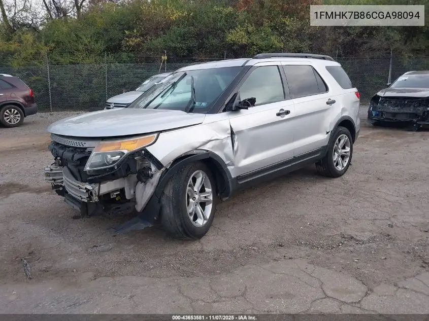 1FMHK7B86CGA98094 2012 Ford Explorer