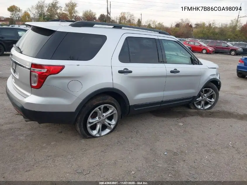 1FMHK7B86CGA98094 2012 Ford Explorer