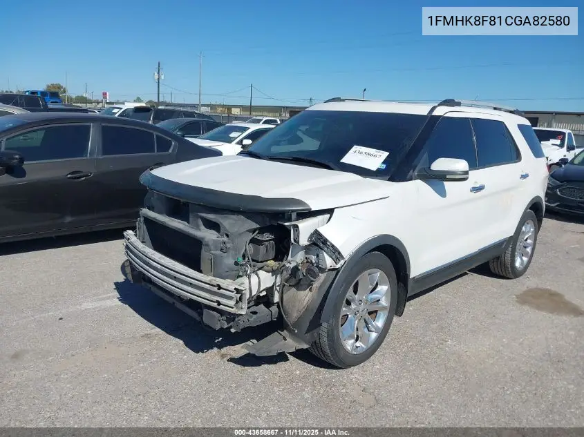 1FMHK8F81CGA82580 2012 Ford Explorer Limited