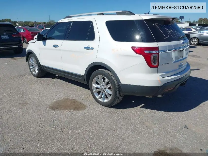 1FMHK8F81CGA82580 2012 Ford Explorer Limited