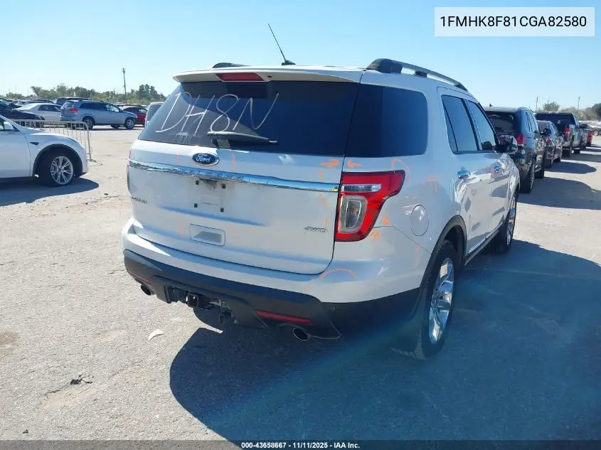 1FMHK8F81CGA82580 2012 Ford Explorer Limited