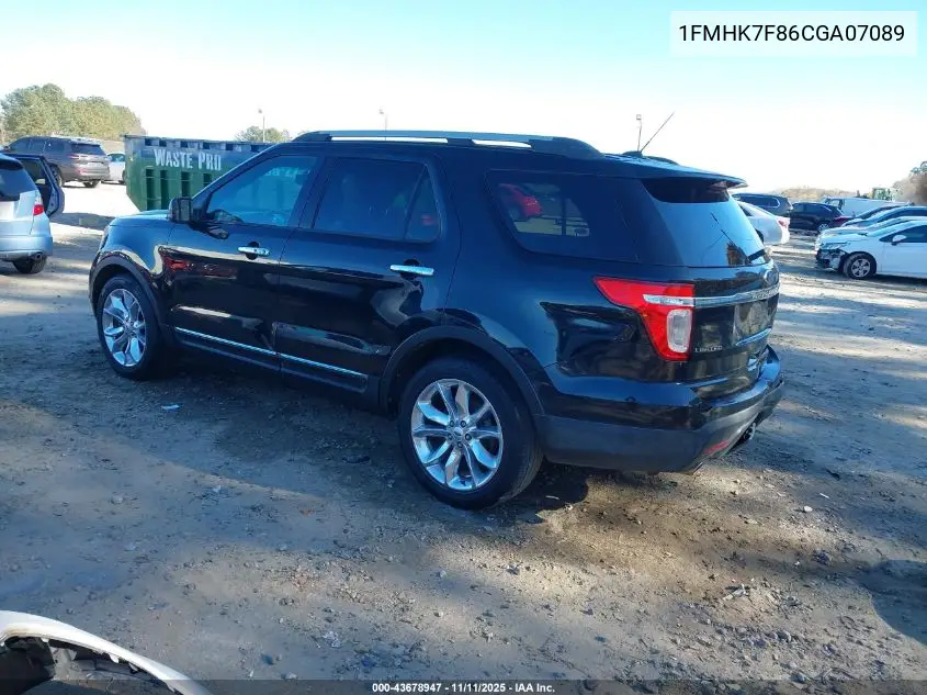 1FMHK7F86CGA07089 2012 Ford Explorer Limited